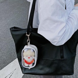 YUYAKESHI Case, Bag, Pain Bag, Space Capsule Type, Clear Sewn Pouch, Showing Bag, For Going Out, Doll Holder, For Stuffed Animals Within 4.7 inches (12 cm), PU Key Holder, 5.1 inches (13 cm) High