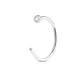 Paula & Fritz® Nose Clip 316L Surgical Steel Silver Black Gold-Plated with Cubic Zirconia in Various Sizes, Stainless Steel, Cubic Zirconia