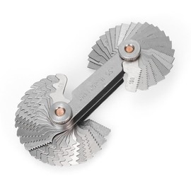 Thread Pitch Gauges Measure Tool Set,Stainless Steel Thread Gauges, Metric & Imperial Screw Gauge SAE Whitworth 55 Degree & Metrisch 60 Degree Thread Pitch Gauge for Industrial Measurement