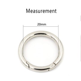 MUCHENG O Ring Round Spring Gate Carabiner Snap Clip Trigger Spring Keyring Buckle Spring coil. Gold 20mm