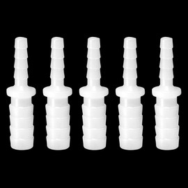 Feelers Plastic Hose Barb Reducer, 5/16" to 3/16" Barb Hose ID, Reducing Barb Brabed Fitting Mender Splicer Union for Coffee Maker and Aquarium Household Transport Fuel/Gas/Liquid/Air (Pack of 5)