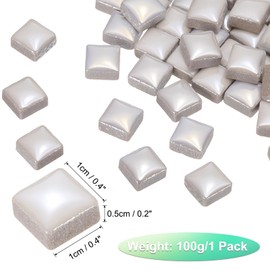 sourcing map 100g Square Mosaic Tiles, Colorful Ceramic Mosaic Tiles for Crafts Bulk Mosaic Supplies for Home Decoration Art Crafts DIY Projects, 0.4 x 0.4Inch, Laser White