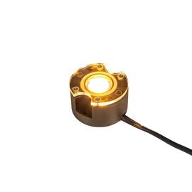 VOLT 12V 3.5W 2700K Warm White IP67 Watertight 330 Lumen Solid Brass BuddyPro Plus LED Puck Light for Deck, Step or Hardscape Outdoor Lighting