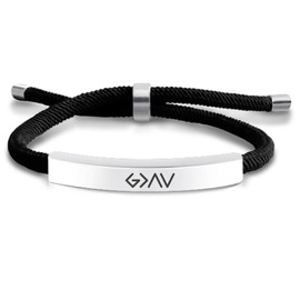 Brigada Sales God is Greater than the Highs and Lows Inspirational Bracelet, Cotton Rope with Metal, One Size, Cotton Aluminum, no gemstone