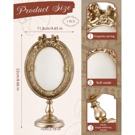 Wonderjune Vintage Jewelry Display Stand gold Antique Trinket tower Jewelry Photography Props Baroque Frame Organizer with Velvet Backing for Women Gifts Wedding Necklace Earrings Storage Display