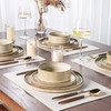 AmorArc Ceramic Dinnerware Sets, Handmade Reactive Glaze Stoneware Plates and