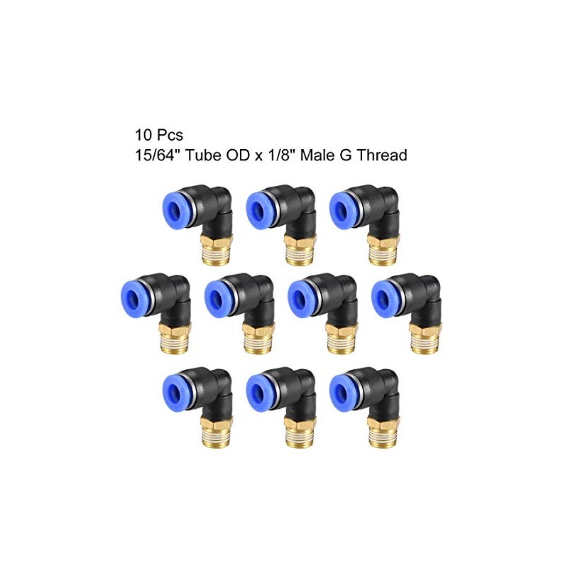 sourcing map Push to Connect Tube Fitting Male Elbow 6mm