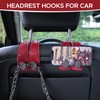URIZZD 2PCS Leather Car Seat Hooks for Headrest, Vehicle Hanger