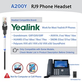 Arama Telephone Headset with Microphone Noise Cancelling, RJ9 Headset Work for Yealink T41S T46S T48S T21P Snom 300 Avaya 1608 9608 Call Centre Office Landline Desk IP Phones