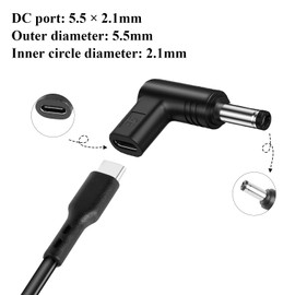 YBFBSJK 4 Pack 12V USB C to DC 5.5x2.1mm Converter 90 Degree DC 5.5x2.1mm to USB C Adapter Ideal for Camera, LED Strips, Routers & Monitors - Plug & Play