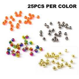 Maxcatch 100PC/LOT Tungsten Fly Tying Beads Head for Nymph Fishing Materials 10 Colors (Color Assortment A, 3.3mm(1/8'') -100PCS)