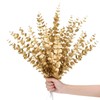 Waydress 12 Pieces Gold Eucalyptus Stem 16 Inch Artificial Eucalyptus Spray Fake Leave Decor Fall Faux Floral Arrangement Faux Eucalyptus Flower for Wedding Party Bouquet Home Farmhouse Vase DIY Craft