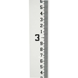 AdirPro 4" Wide Stream Gauge - Heavy Duty Staff Gauge - All Weather Gauge - Water Depth Gauge - Flow Meters (100ths/10ths/feet) (0-4')