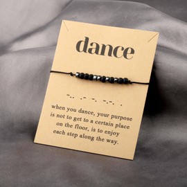 KUIYAI Dance Morse Code Bracelet For Men Women Dancer Gift Dance Lover Gift Dance Teacher Gift Morse Code Jewelry