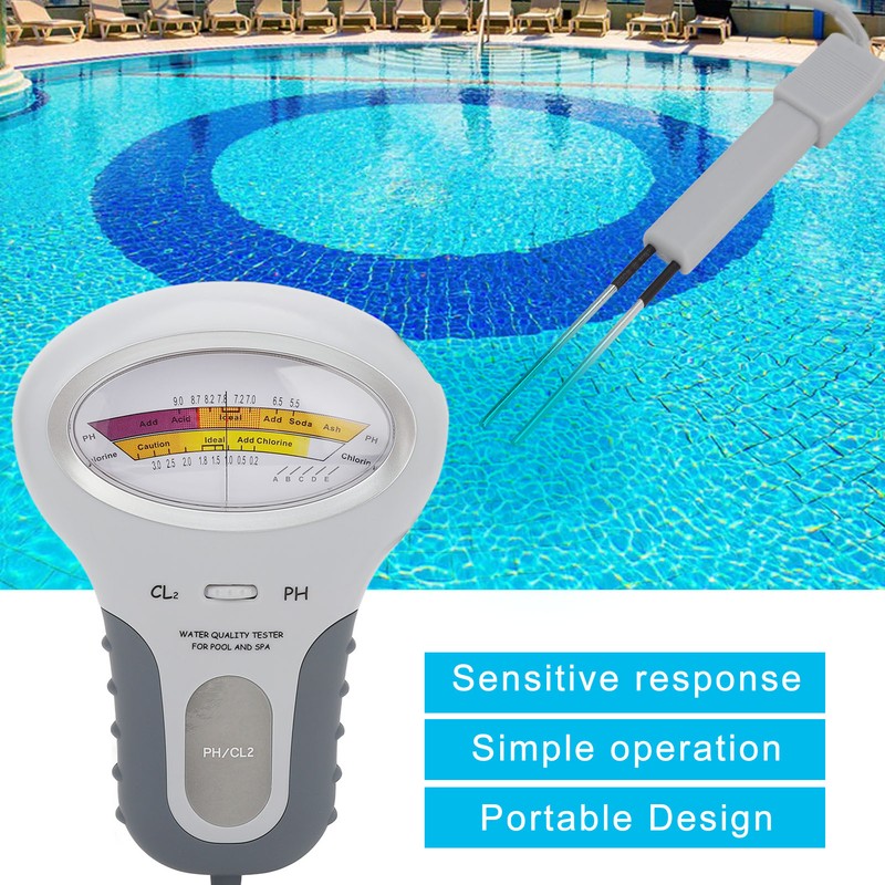 PH CL2 Level Water Quality Tester Professional Portable Chlorine PH