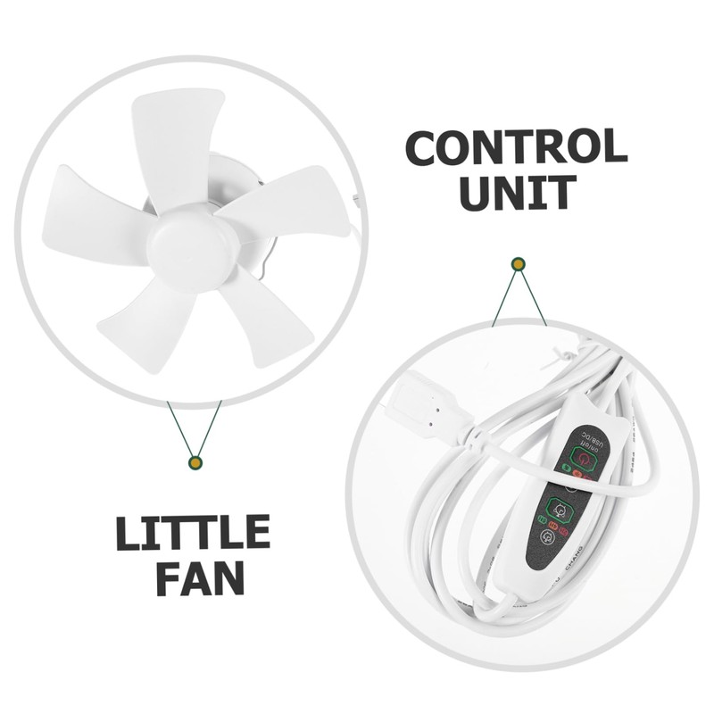 LABRIMP Portable USB Ceiling Fan with Timer No Drill Design