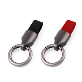 SODOI Key Chain, Car, Motorcycle, Carabiner, Hook, Double Ring, Leather Keychain, Fashion Keychain, Simple, Men's, Women's, Genuine Leather, Key Bag, Hanging, Anti-Lost, Piece, multicolor (black /