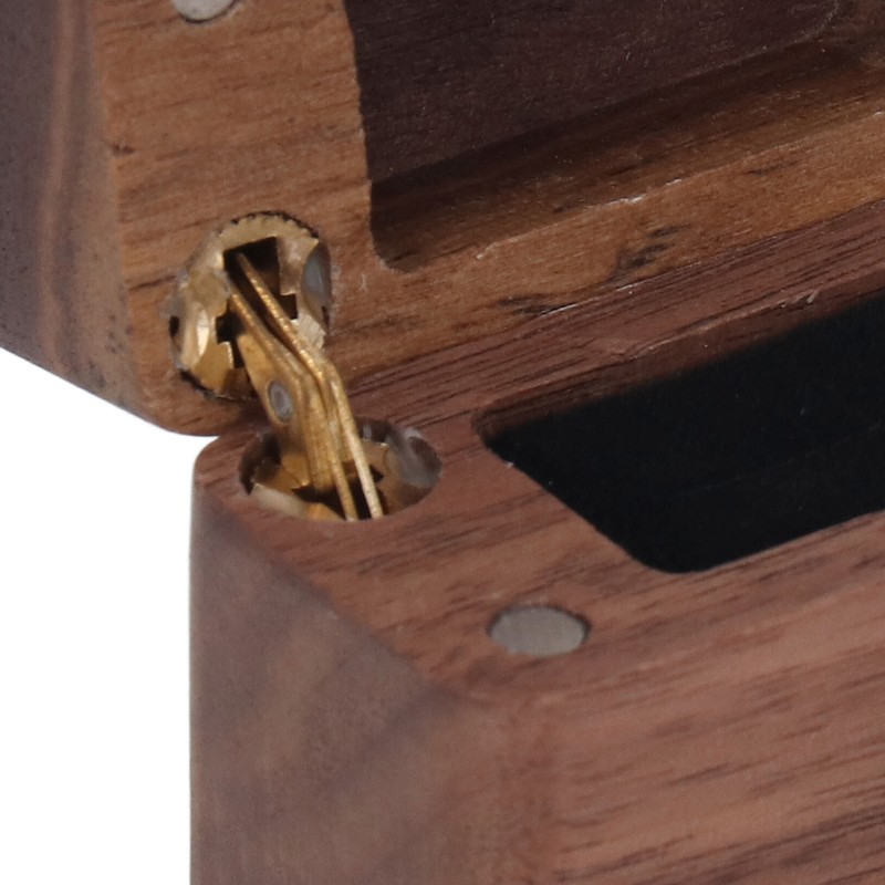 Ring Box Walnut Magnetic Cover Inlay Fleece Portable Wooden Wedding