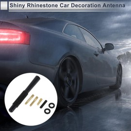 RATCHROLL 1 Set Universal Car Signal Antenna 4.72" Bling Rhinestone Polished Finish Antenna for Decoration Aluminum Alloy Material Black