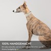 FAVPET Luxury Genuine Leather Greyhound Collar Wide with QR Code