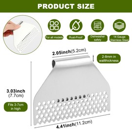 Grease Gate Blocker for Griddle Guard,Griddle Accessories,Drain Blocker,Food Fighter Mesh Screen,Grease Stopper,Blocks Food from Falling into Rear Grease Trap