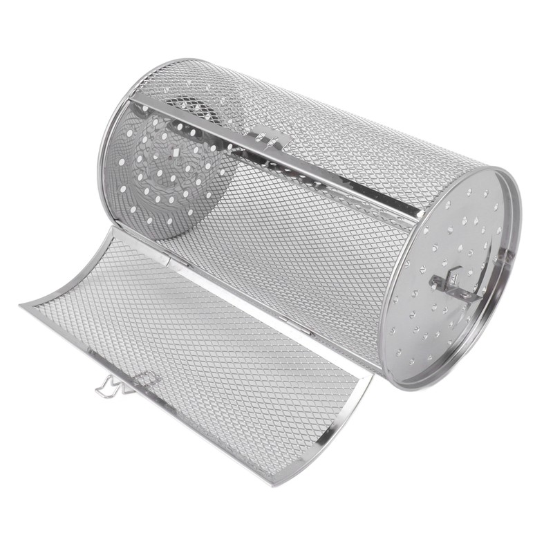 Rolling Grilling Basket Stainless Steel Grill Cage Round Stainless Steel