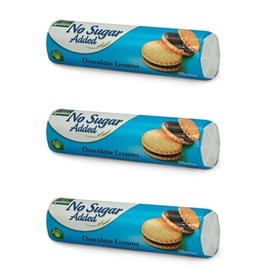 Gullon Sandwich Cookie Chocolate Cream, NO Sugar Added ‑ 8.8 oz 250g (Pack of 3)
