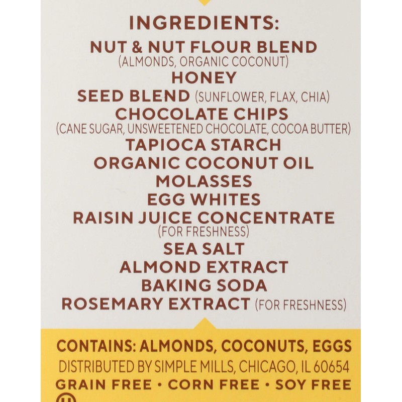 Simple Mills Soft Baked Dark Chocolate Almond Flour Bars 5