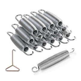 16 PCS 5.5 Inch Heavy Duty Trampoline Springs,Stainless Steel Replacement Parts with T-Hook Ends, Compatible with Most Trampolines, Durable Bounce Accessories (Silver)