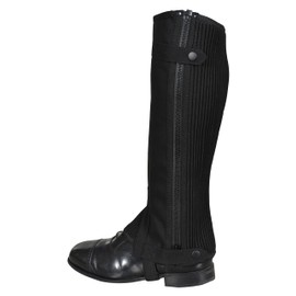 euro fizz Amara Adult Equestrian Half Chaps | Synthetic Leather | Accurate Size Chart in Images (Black, Small)