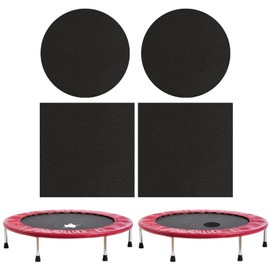 4 Stück Trampolin Reparaturset, Selbstklebende Nylon Reparatur Patches, Quadratische und Rund Trampolin Flicken, für Sprungtuch, Matten und Trampoline Netze, Zur Reparatur von Löchern und Rissen