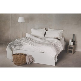 Ger3as Linen Bed Linen Set, 100% Natural Linen, Stonewashed, Natural Fibre Linen, with Envelope Closure (Off White, 40 x 80 cm)