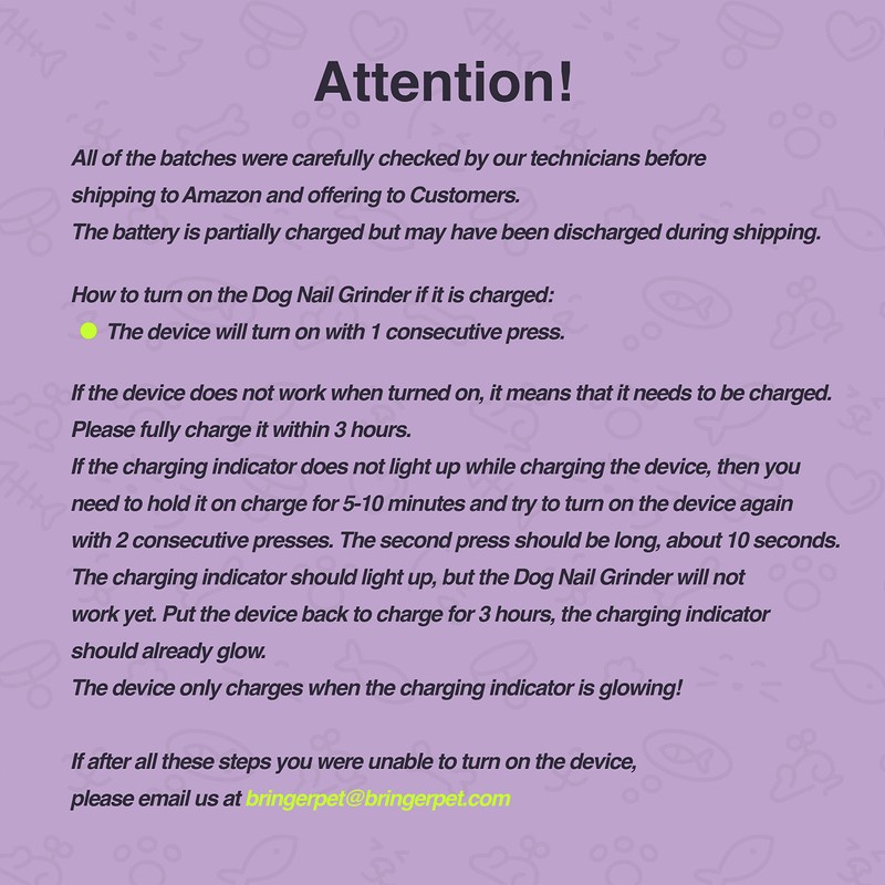 BRINGERPET Dog Nail Grinder (Black)