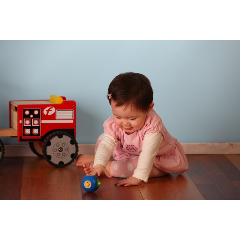 Wonderworld Peek-A-Boo Ball Blue Interactive Wooden Baby Toy - Small