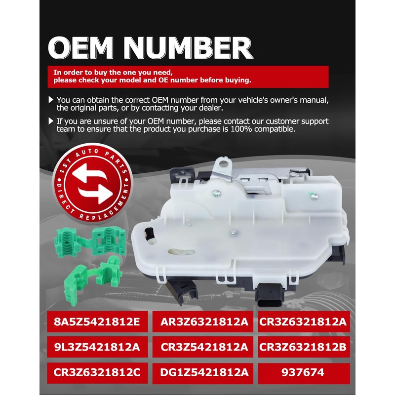 1ST Front Right Door Lock Actuator Latch Assembly Fits for