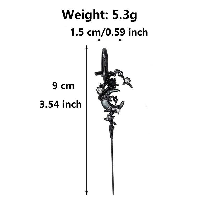 2PCS Myth Of The Moon Ear Hook Needle Piercing Earring
