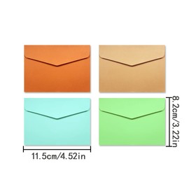 Gift Envelopes, 30 Pcs 4.52 * 3.22in Blank Colored Mini Envelopes for Wedding, Business Cards, Invitations (10 Colors)