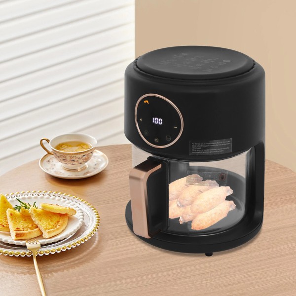Unbranded 4.2L/3.81Qt Airy Fryer, 110V Glass Air Fryer, 360° Viewable