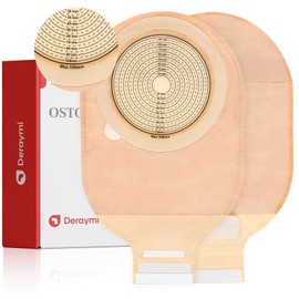 DERAYMI 20pcs One-Piece Colostomy Bag Ostomy Supplies,15-109mm Cuttable Oversized Chassis Drainable Pouche with Hook and Loop Closure