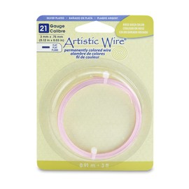 Beadalon 21-Gauge Jewelry Artistic Wire/Flat Wire, 3-Feet, Rose Gold