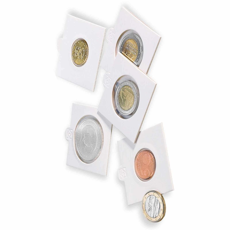 Münzrähmchen MATRIX, weiß, Innendurchmesser 27,5 mm, selbstklebend, 100er-Pack