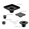 Matte Black Shower Drain with Flange, HIDROP SUS 304 Stainless