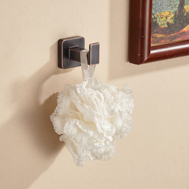 FORBATH Bronze Towel Hooks，Bathrooms Coat Hooks Wall Mounted，Oil Rubbed Square