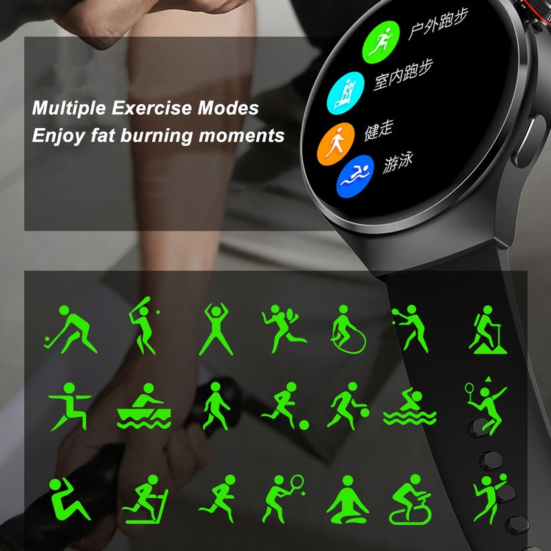 Smart Fitness Watch 1.43inch HD Color Screen IP67 Waterproof Heart