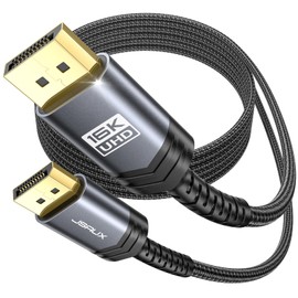 JSAUX JSAUX Displayport Cable 2.1 10ft, DP 2.1 Cable Support 16K@60Hz, 8K@120Hz, 4K@240Hz 80Gbps, Backward Compatible with DP1.4/DP1.2, Displayport 2.1 Cable Compatible with Monitor, Laptop, Graphics