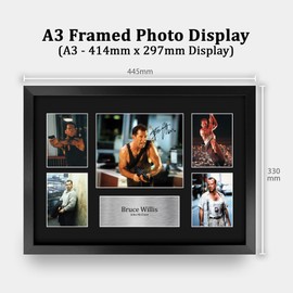 HWC Trading Bruce Willis Die Hard Gifts Printed Signed Autograph Picture Display for Movie Memorabilia Fans - A3 Framed