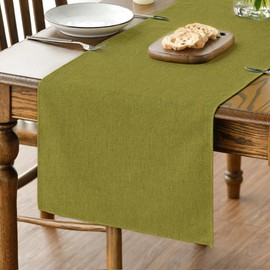Artoid Mode Green Table Runner, Washable Kitchen Dining Table Decoration, for Indoor Use, Holidays, Party Decor, 40 x 100 cm