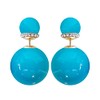 Navachi 18k Gold Plated Double Sided Blue Faux Pearl Beads