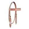 CHALLENGER Horse Western Filigree Pink Inlay Rough-Out Leather Bridle &
