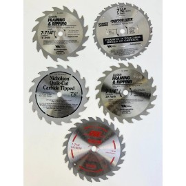 Vermont American, Irwin, Nicholson FIVE(5) CIRCULAR SAW BLADE 7 1/4" , Arbor Size: 5/8 in - NOS